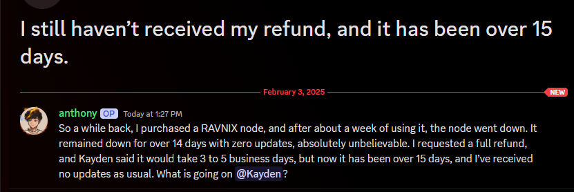 RAVNIX Refund Refusal